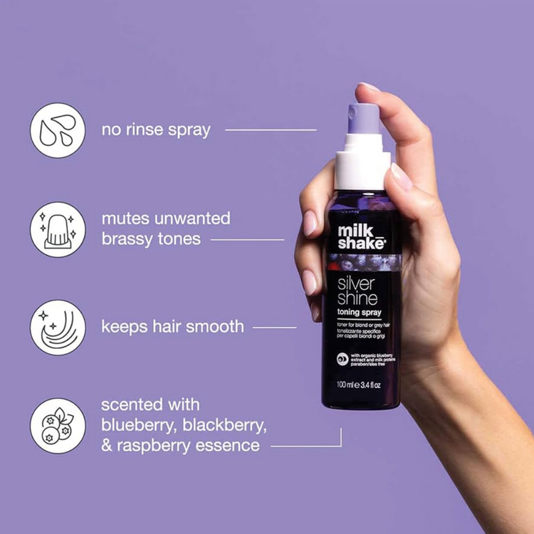 MILK_SHAKE Silver Shine | Toning Spray for Blonde or Grey Hair – Instant Leave-In Neutralization