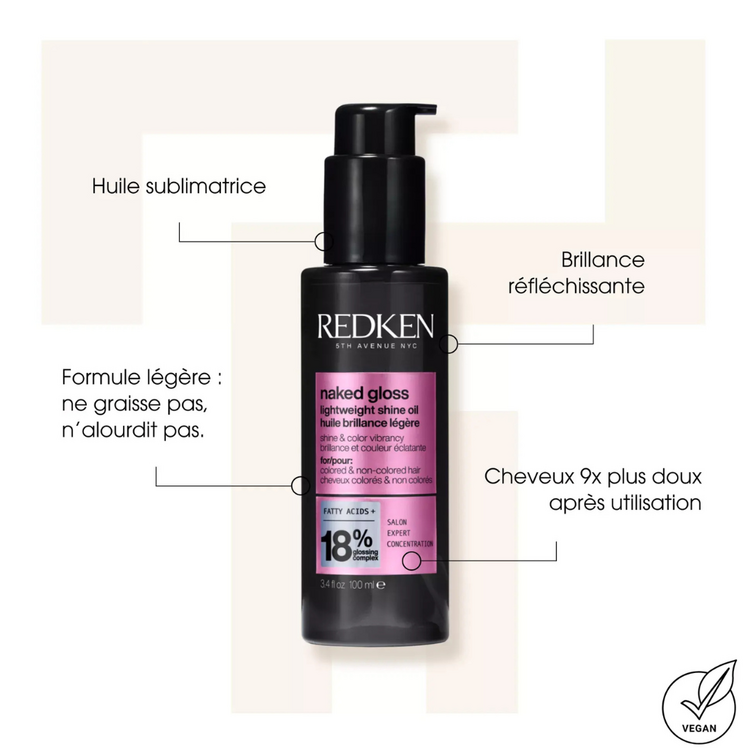 REDKEN Color Gloss | Naked Gloss Huile De Brillance Légère – Fini Ultra-Brillant Sans Effet Gras