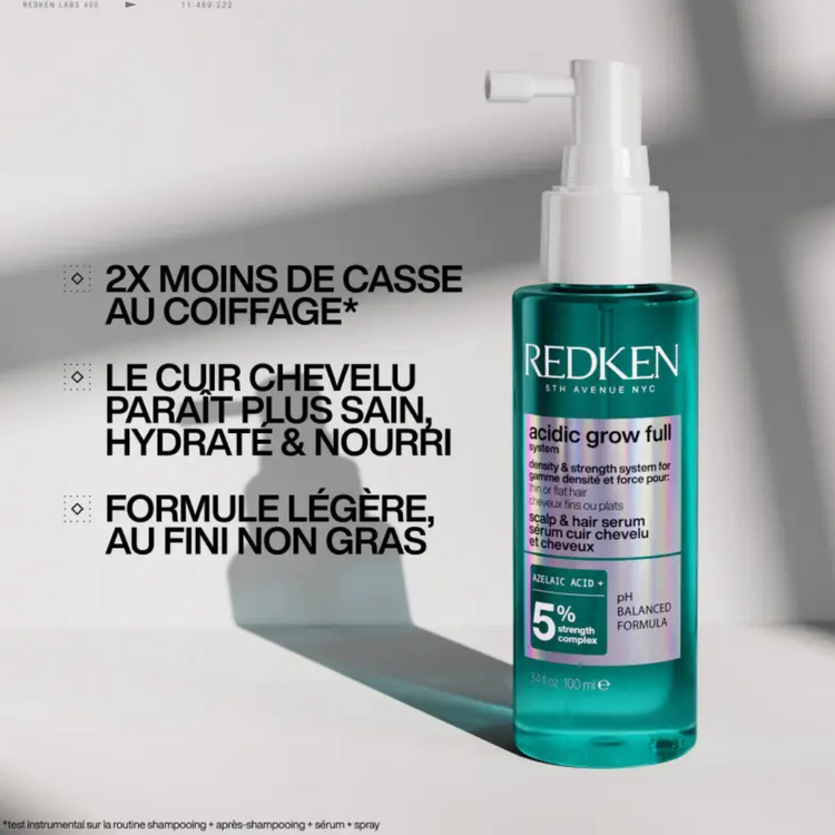 REDKEN Acidic Grow Full | Sérum Densité Cuir Chevelu Et Cheveux – Densité Visiblement Amplifiée Dès La Racine