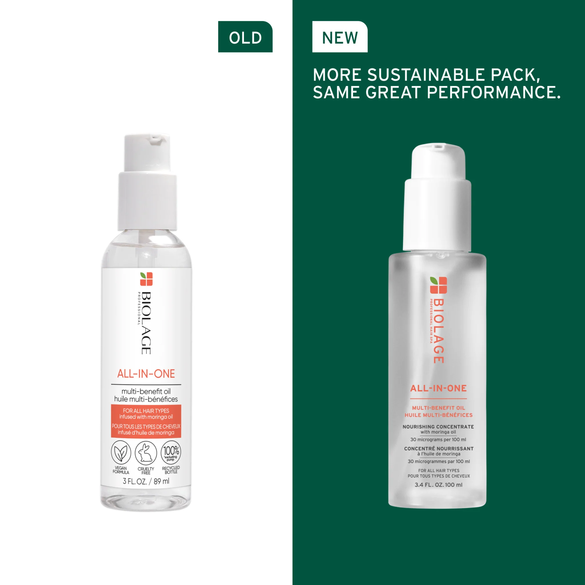 Biolage | All In One | Multi-Benefit Oil (100 ml / 3.4 oz) – Lightweight Nourishment and Shine for All Hair Types