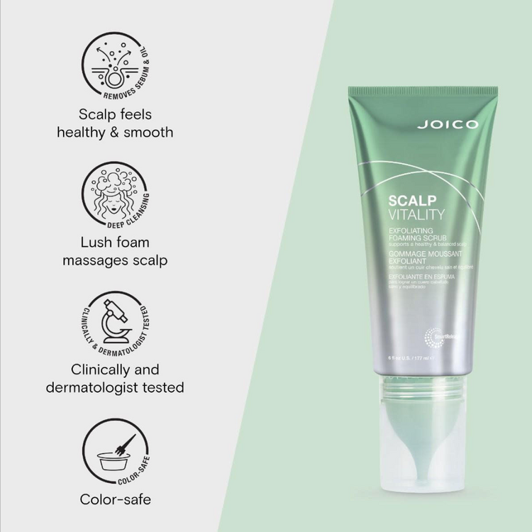 JOICO Scalp Vitality | Foaming Exfoliating Scrub – Purifying Scalp Treatment