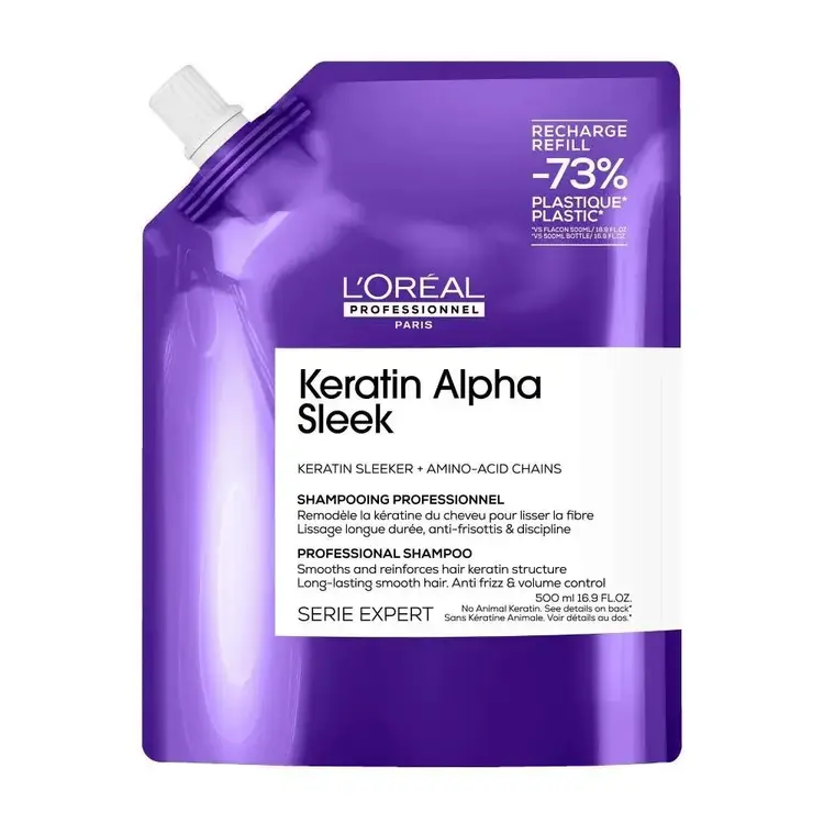 L'ORÉAL PROFESSIONNEL Keratin Alpha Sleek | Shampooing - Nettoie, lisse et discipline les cheveux