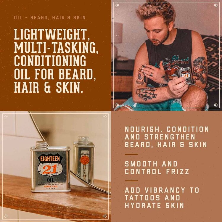 18.21 MAN MADE Noble Oud | Beard, Hair and Body Oil – Lightweight Premium Hydration