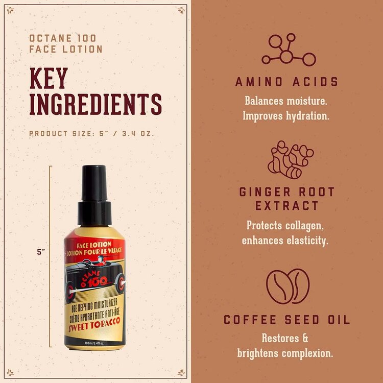 18.21 MAN MADE Octane 100 Sweet Tobacco | Crème Hydratante Anti-Âge – Hydrate, Raffermit et Revitalise la Peau