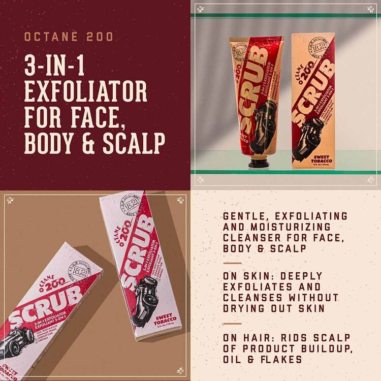 18.21 MAN MADE Octane 200 | Sweet Tobacco Scrub - 3-in-1 Face, Body & Scalp Exfoliator