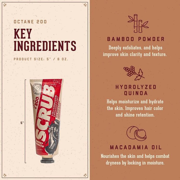 18.21 MAN MADE Octane 200 | Sweet Tobacco Scrub - 3-in-1 Face, Body & Scalp Exfoliator