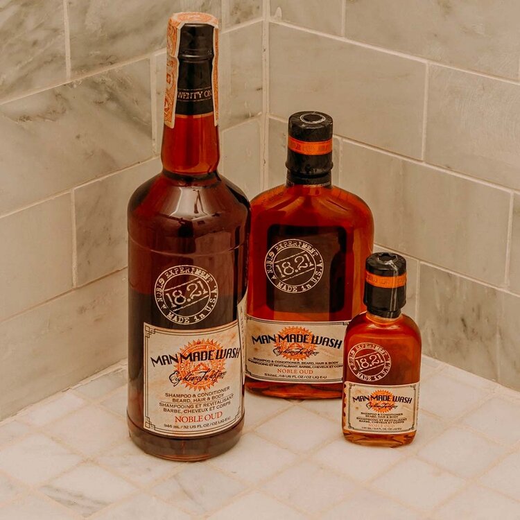 18.21 MAN MADE Noble Oud | Wash Barbe, Cheveux et Corps – Shampooing et Revitalisant 3-en-1