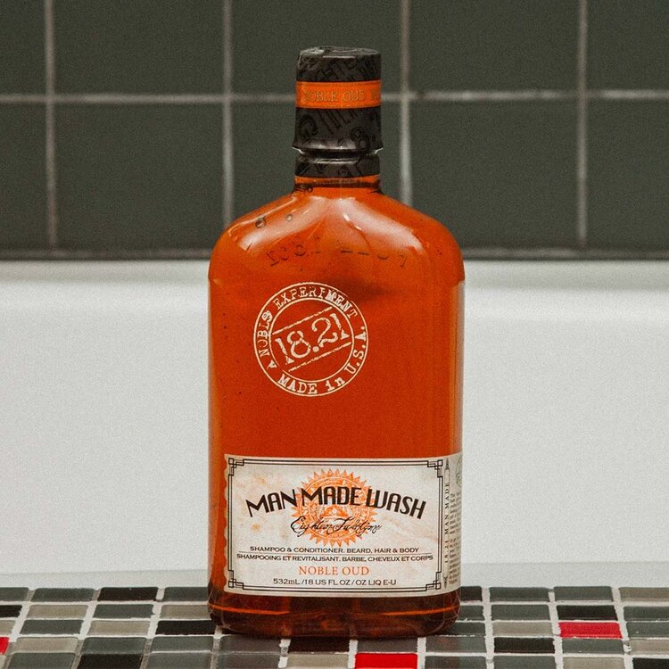 18.21 MAN MADE Noble Oud | Wash Barbe, Cheveux et Corps – Shampooing et Revitalisant 3-en-1