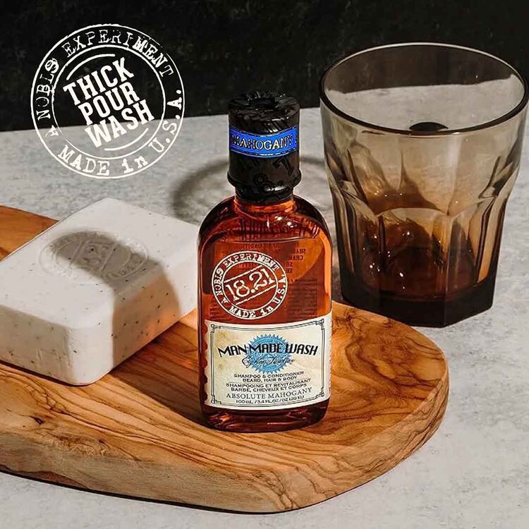 18.21 MAN MADE Absolute Mahogany | Beard, Hair & Body Wash – 3-in-1 Shampoo and Conditioner by 18.21 Man Made