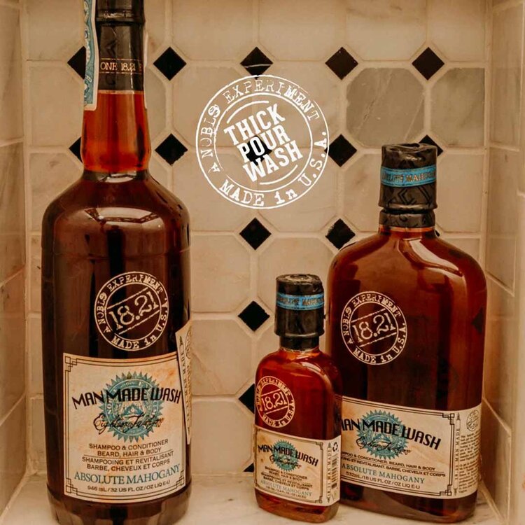 18.21 MAN MADE Absolute Mahogany | Wash Barbe, Cheveux et Corps – Shampooing et Revitalisant 3-en-1