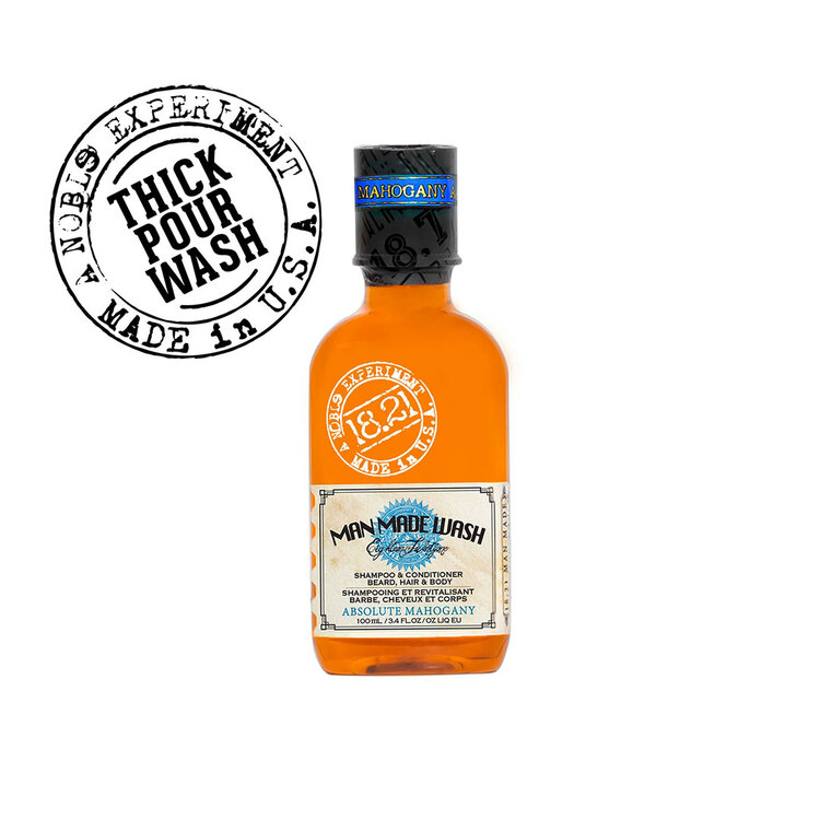 18.21 MAN MADE Absolute Mahogany | Wash Barbe, Cheveux et Corps – Shampooing et Revitalisant 3-en-1