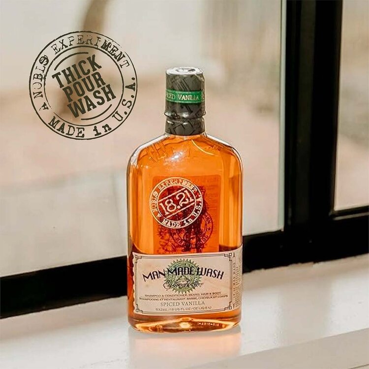 18.21 MAN MADE Spiced Vanilla | Wash Barbe, Cheveux et Corps – Shampooing et Revitalisant 3-en-1