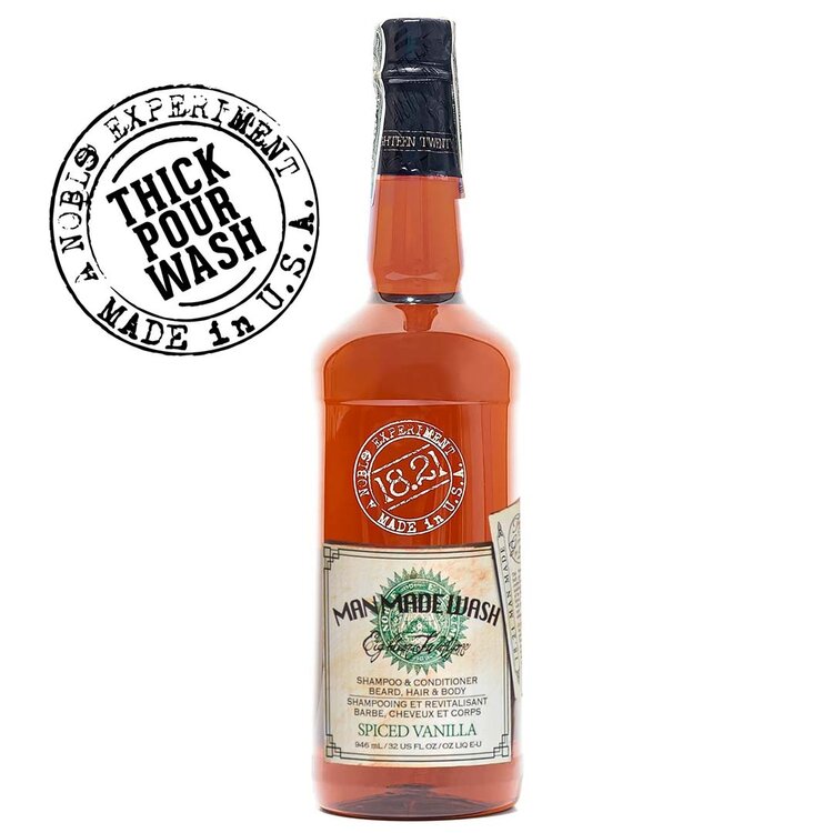 18.21 MAN MADE Spiced Vanilla | Beard, Hair & Body Wash – 3-in-1 Shampoo and Conditioner by 18.21 Man Made