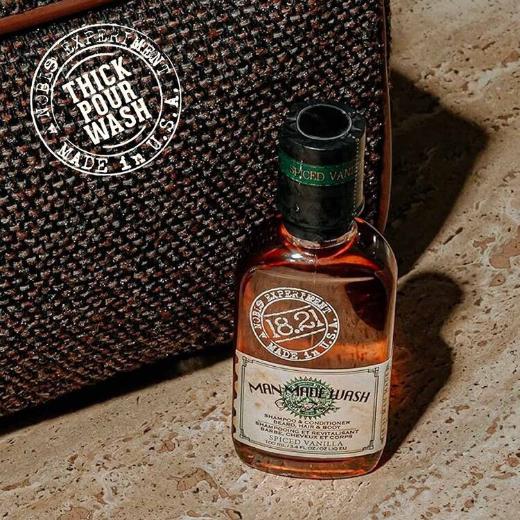 18.21 MAN MADE Spiced Vanilla | Wash Barbe, Cheveux et Corps – Shampooing et Revitalisant 3-en-1