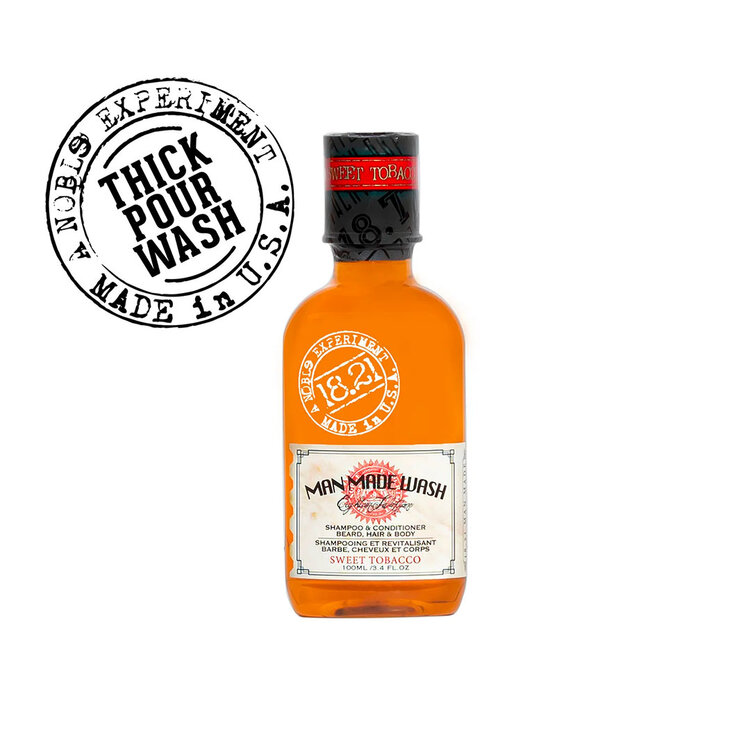 18.21 MAN MADE Sweet Tobacco | Wash Barbe, Cheveux et Corps – Shampooing et Revitalisant 3-en-1
