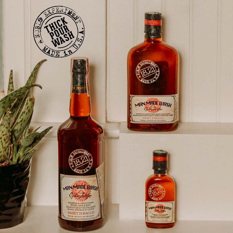 18.21 MAN MADE Sweet Tobacco | Wash Barbe, Cheveux et Corps – Shampooing et Revitalisant 3-en-1