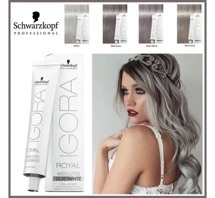 SCHWARZKOPF IGORA . ROYAL . SILVER WHITES | Coloration Permanente Sublimatrice de Cheveux Blancs (60ml/2oz)