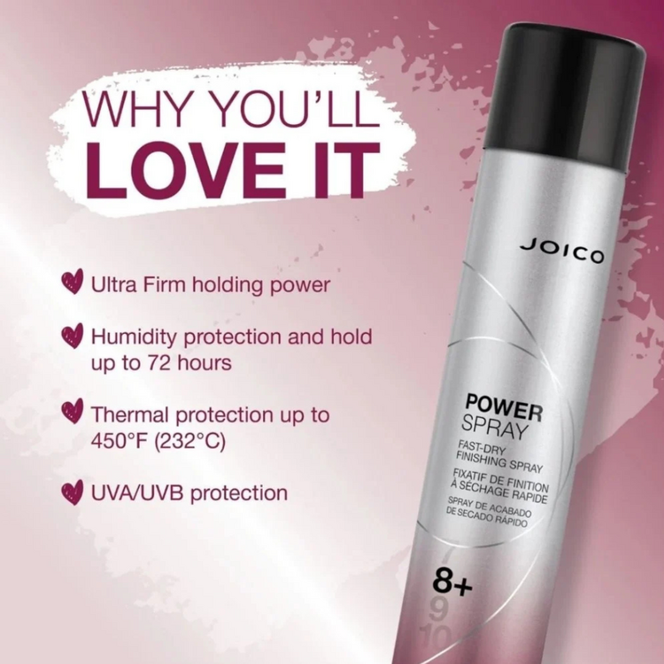JOICO Styling | Power Spray Fast-Dry Finishing Spray – Ultra-Strong Hold