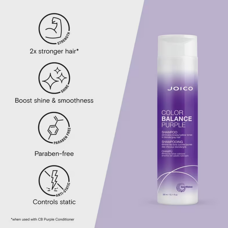 JOICO Color Balance Purple | Shampooing – Neutralisation des Reflets Jaunes et Protection Couleur