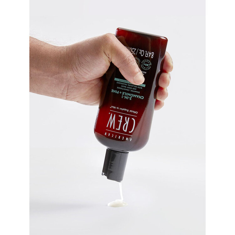 AMERICAN CREW 3-En-1 | Camomille + Pin – Shampooing, Revitalisant et Gel Douche