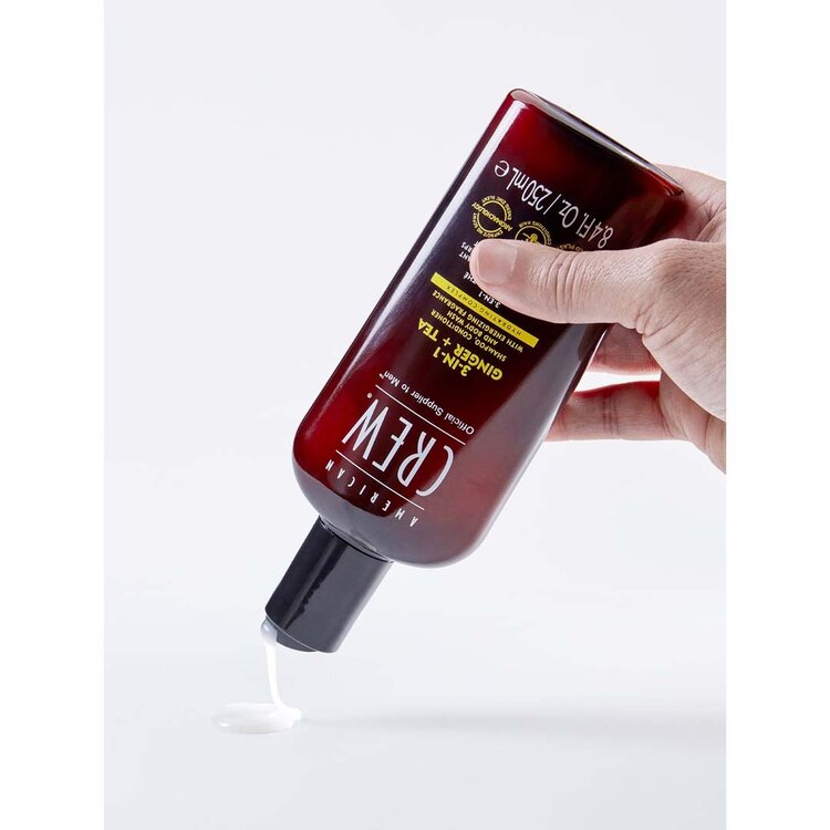 AMERICAN CREW 3-En-1 | Gingembre + Thé – Shampooing, Revitalisant et Gel Douche