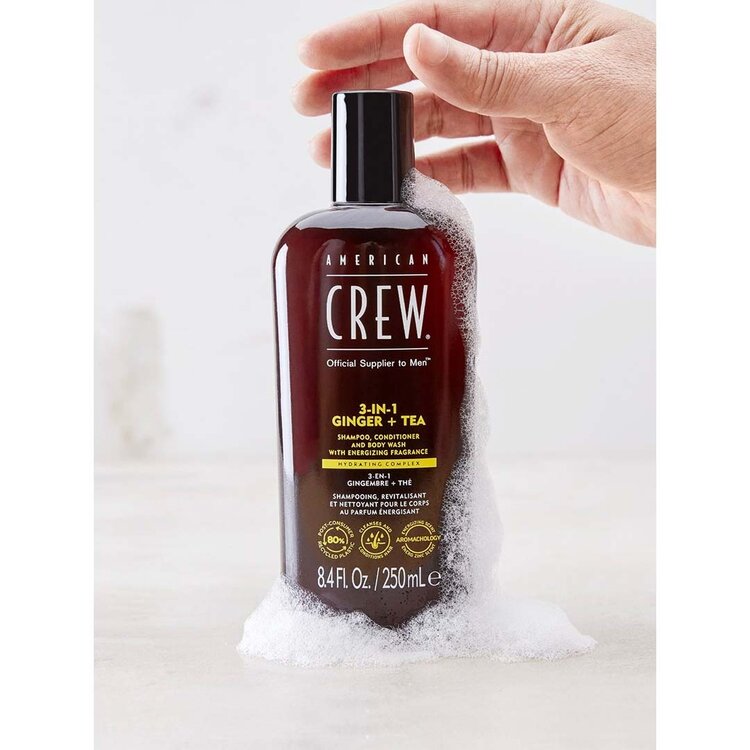 AMERICAN CREW 3-In-1 | Ginger + Tea – American Crew Shampoo, Conditioner & Body Wash