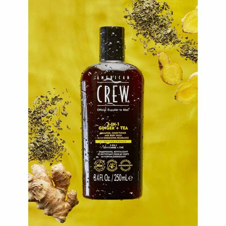 AMERICAN CREW 3-In-1 | Ginger + Tea – American Crew Shampoo, Conditioner & Body Wash