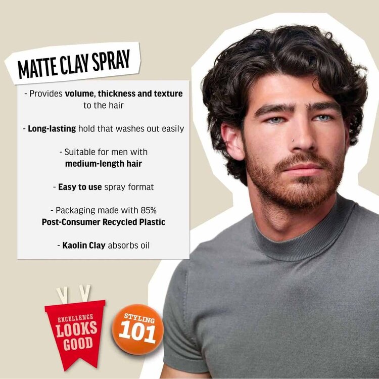 AMERICAN CREW Matte Clay Spray | Flexible Hold Natural Finish – American Crew Texture Spray