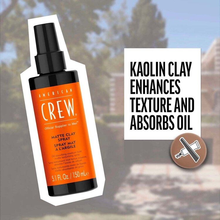 AMERICAN CREW Matte Clay Spray | Flexible Hold Natural Finish – American Crew Texture Spray