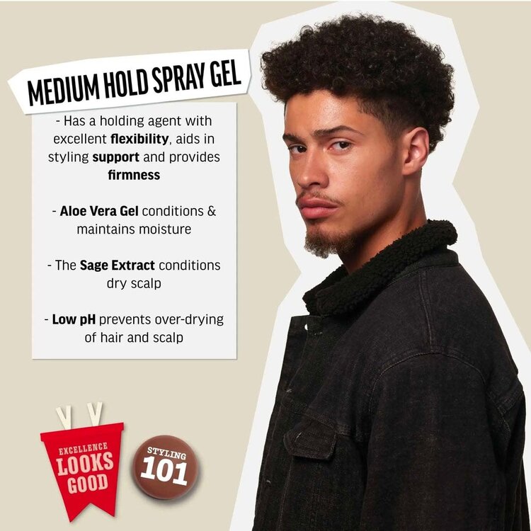 AMERICAN CREW Medium Hold Spray Gel | Fixation Souple – Gel de Coiffage en Vaporisateur