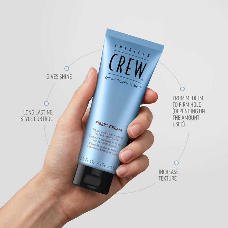 AMERICAN CREW Fiber Cream | Fixation Moyenne Brillance Naturelle – Crème Texturisante Flexible