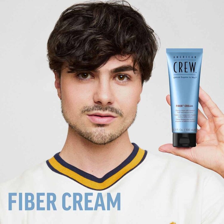 AMERICAN CREW Fiber Cream | Fixation Moyenne Brillance Naturelle – Crème Texturisante Flexible