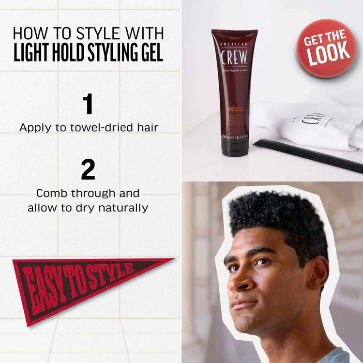 AMERICAN CREW Light Hold Styling Gel | Flexible Hold – Lightweight Control Gel