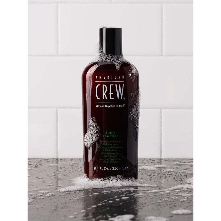 AMERICAN CREW 3-In-1 Tea Tree | American Crew Shampoo, Conditioner and Body Wash – Cleanses and Refreshes