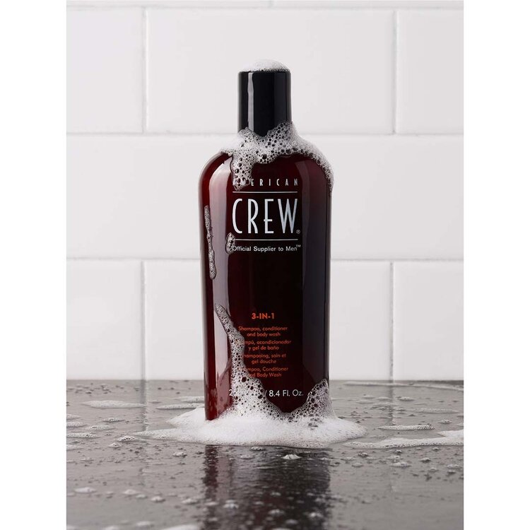 AMERICAN CREW 3-In-1 | Shampooing, Revitalisant et Gel Douche 3-en-1 – Nettoie et Revitalise