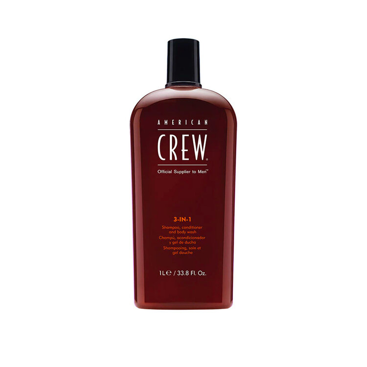 AMERICAN CREW 3-In-1 | Shampooing, Revitalisant et Gel Douche 3-en-1 – Nettoie et Revitalise