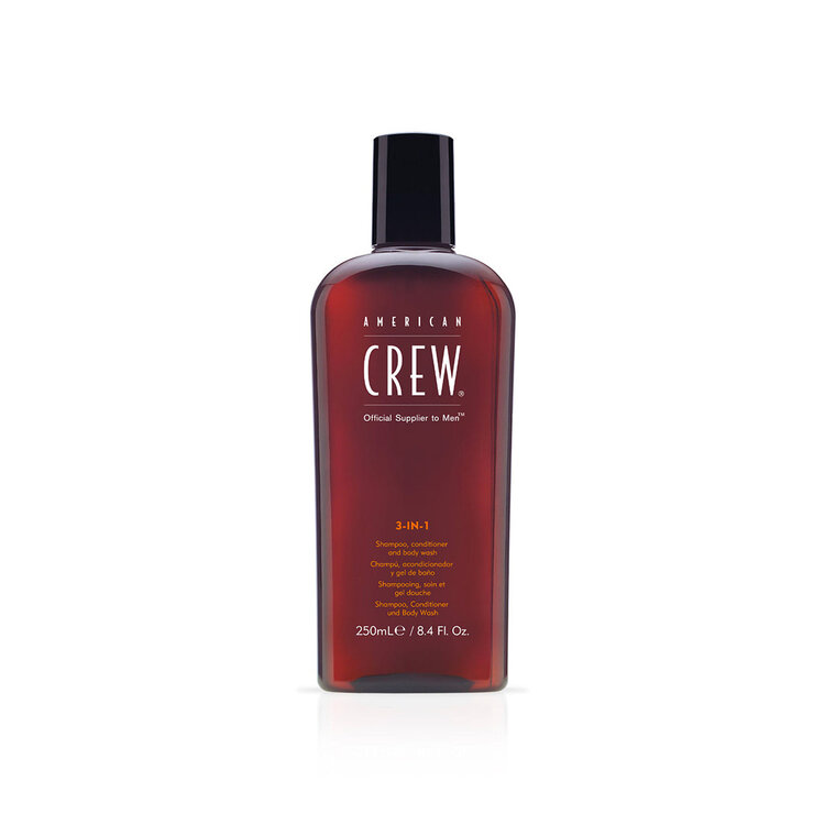 AMERICAN CREW 3-In-1 | Shampooing, Revitalisant et Gel Douche 3-en-1 – Nettoie et Revitalise