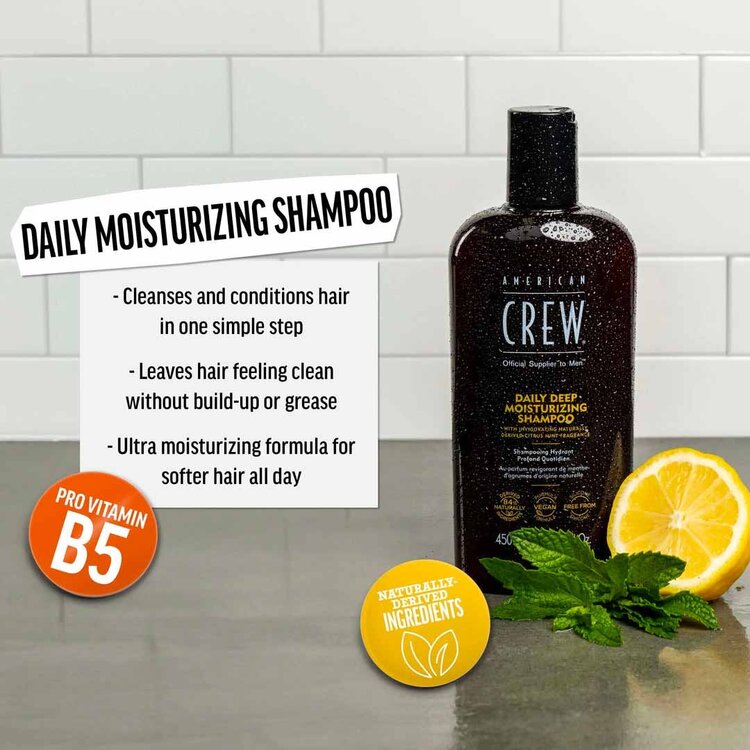 AMERICAN CREW Daily Deep Moisturizing | Shampooing Hydratation Intense – Nettoie en Douceur et Nourrit Intensément