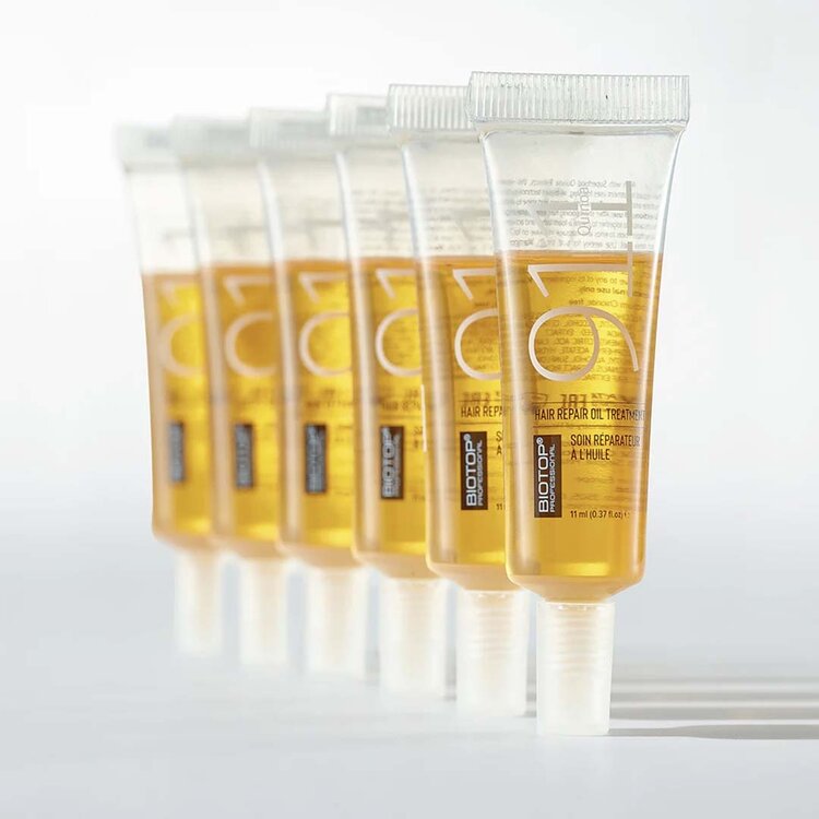 BIOTOP PROFESSIONAL 911 Quinoa |  Soin Réparateur à l'Huile (6 Ampoules de 11ml / 0.37oz) — Cure intensive pour cheveux secs et abîmés