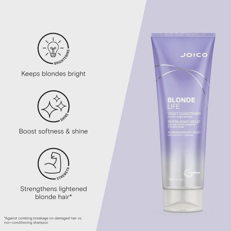 JOICO Blonde Life | Revitalisant Violet - Neutralise les reflets jaunes et illumine les blonds