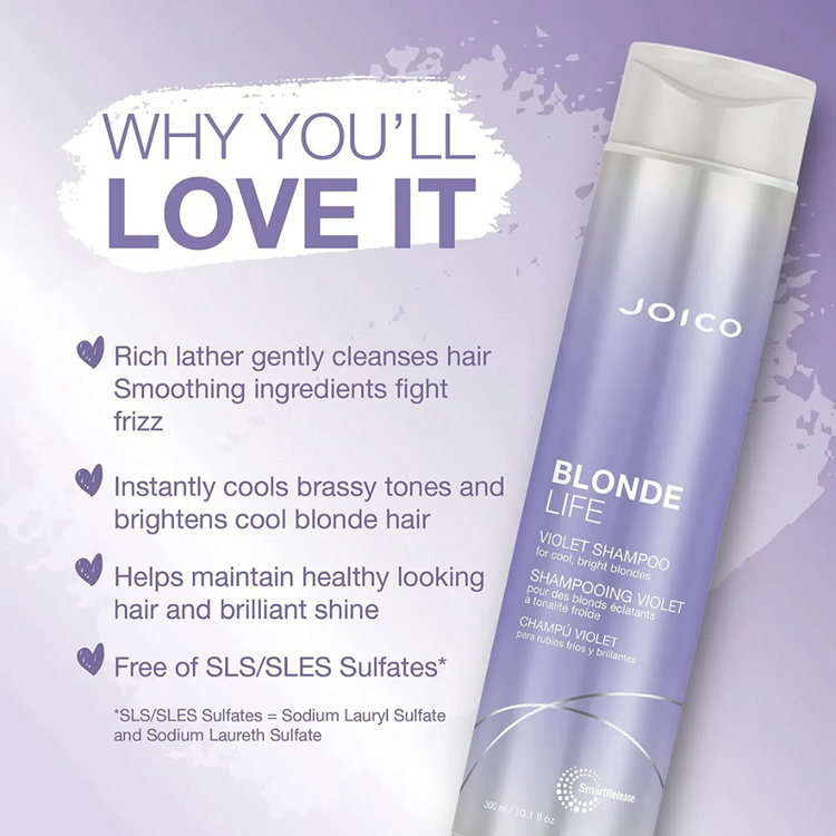 JOICO Blonde Life | Joico Violet Shampoo - Neutralizes Yellow Tones in Blonde Hair