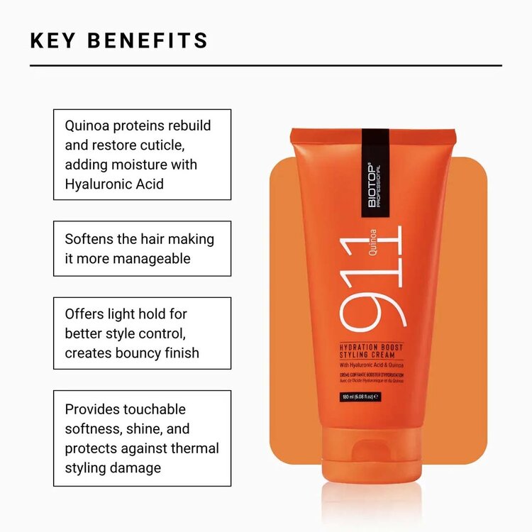 BIOTOP PROFESSIONAL 911 Quinoa | Crème Coiffante Booster d'Hydratation