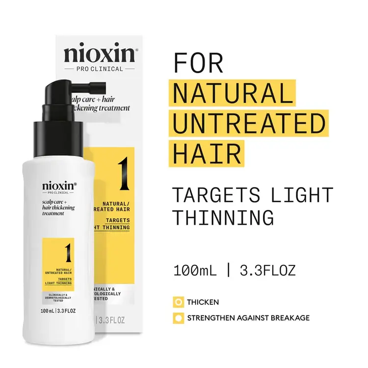 NIOXIN Pro Clinical System 1 | Thickening Treatment – For Natural Hair with Light Thinning