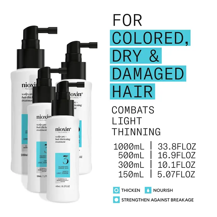 NIOXIN Pro Clinical System 3 | Thickening Treatment – For Colored Hair with Light Thinning