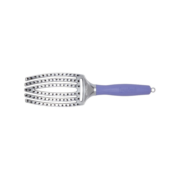 OLIVIA GARDEN Fingerbrush | Brosse Paddle Courbée et Ventilée Poils Ioniques et Sanglier