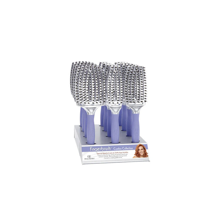 OLIVIA GARDEN Fingerbrush | Curved and Ventilated Paddle Brush Ionic and Boar Bristles