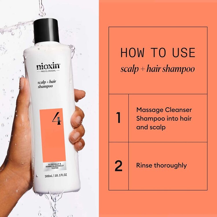 NIOXIN Pro Clinical System 4 | Shampoo – For Colored Hair with Advanced Thinning
