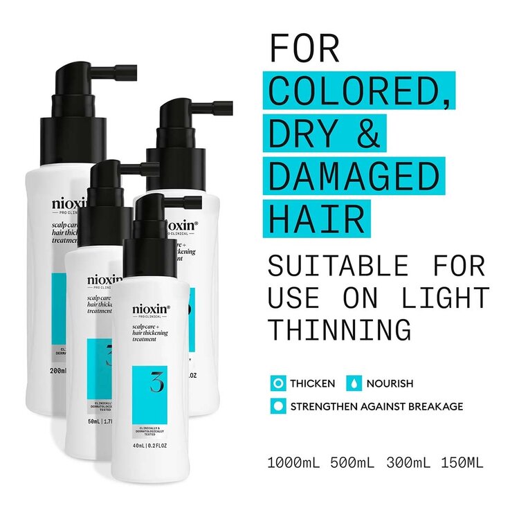 NIOXIN Pro Clinical Système 3 | Traitement Épaississant – Cheveux Colorés Légèrement Clairsemés