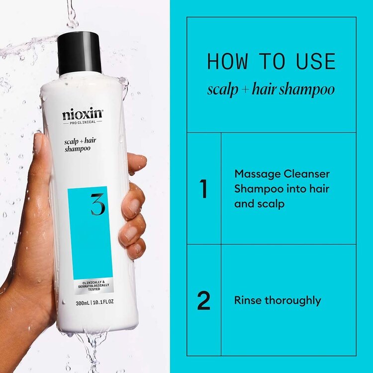 NIOXIN Pro Clinical System 3 | Shampoo – For Colored Hair with Light Thinning