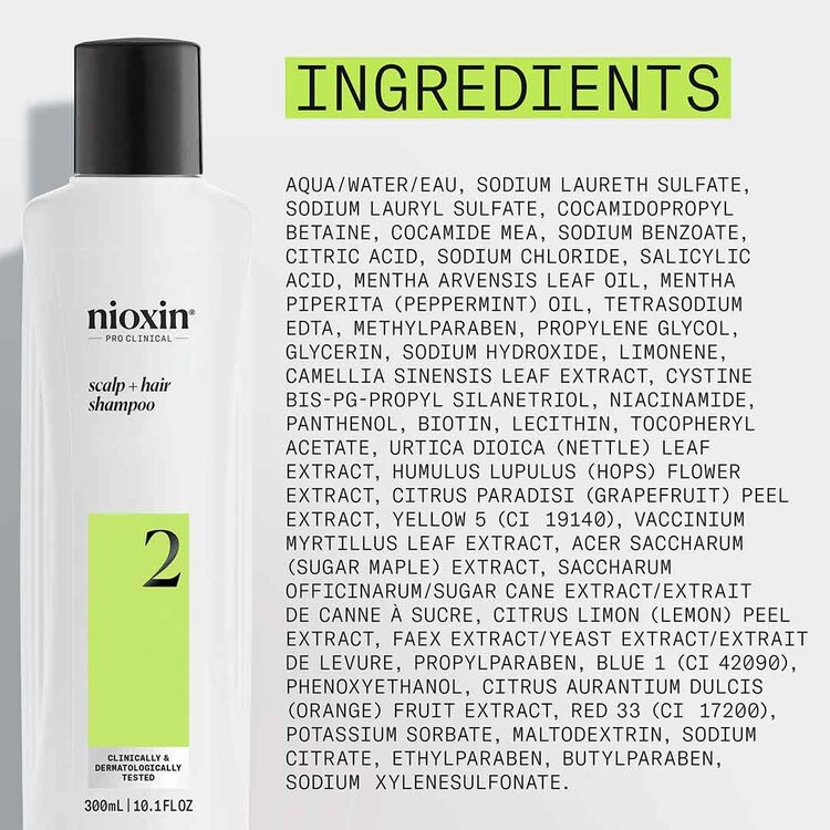 NIOXIN Pro Clinical System 2 | Shampoo – For Natural Hair with Advanced Thinning